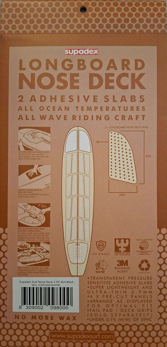 Supadex Longboard Nose Deck 2pcs (0.9mm) Black