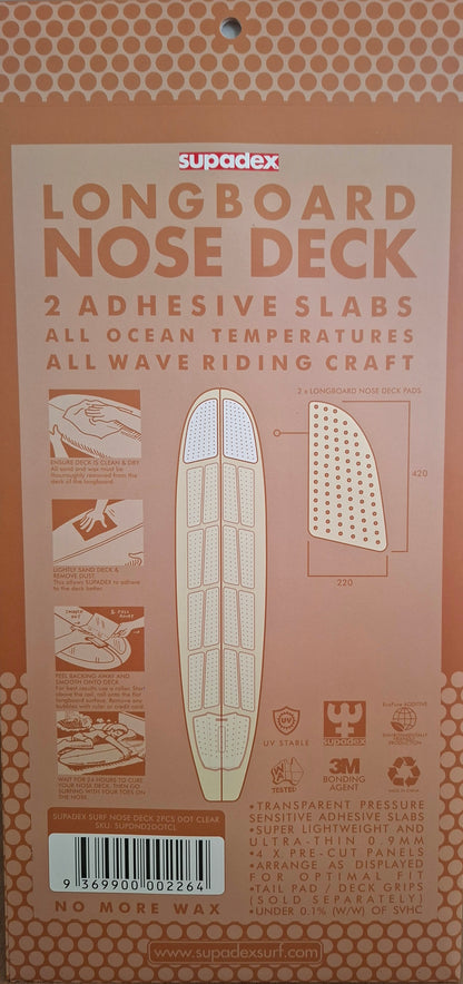 Supadex Longboard Nose Deck 2pcs (0.9mm) Clear
