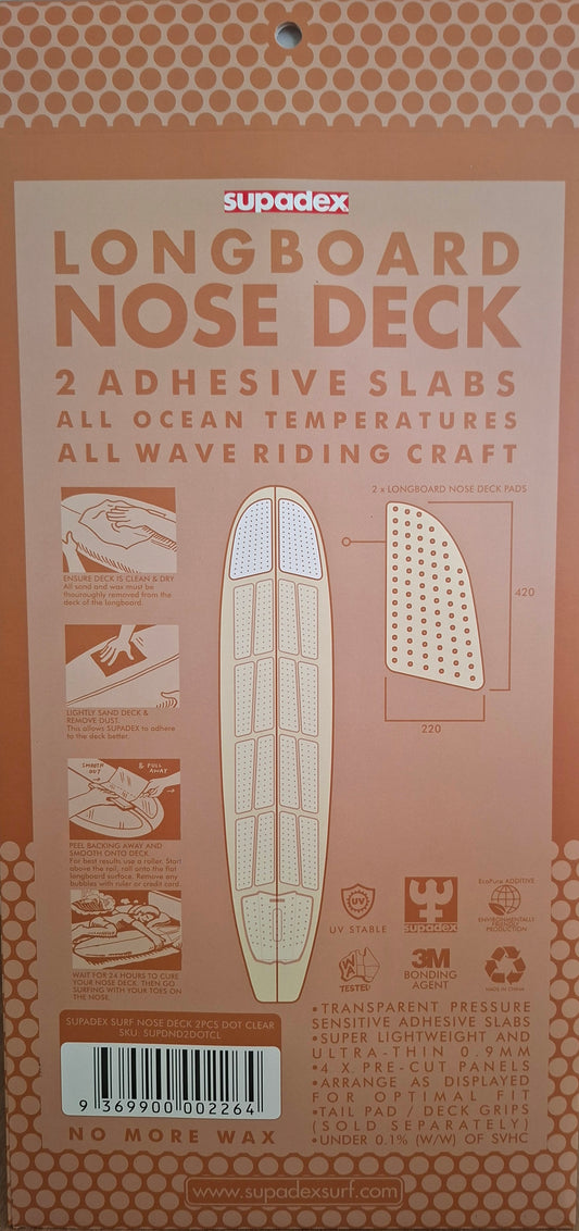 Supadex Longboard Nose Deck 2pcs (0.9mm) Clear